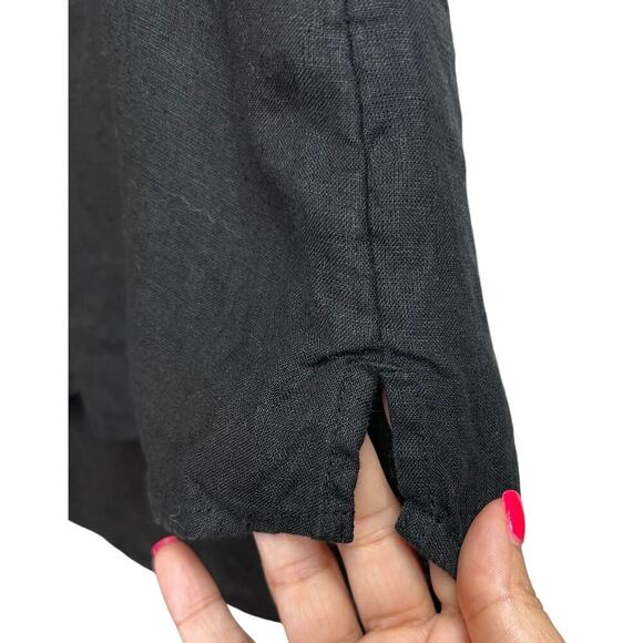 Vineyard Vines Women's Black Sleeveless Linen V-Neck Tassles Top Small - Picture 8 of 9